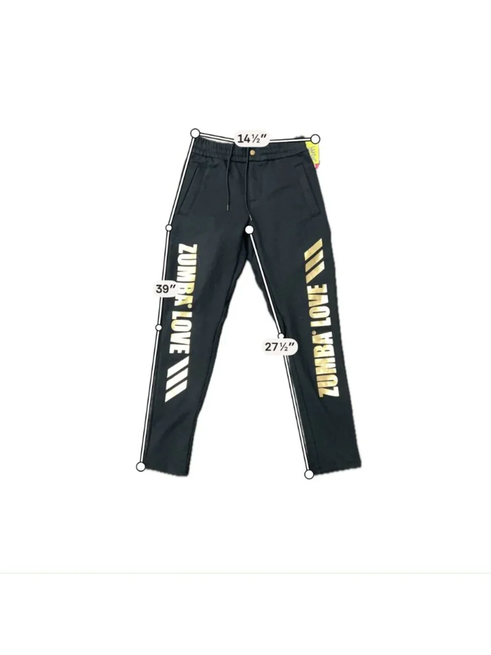 Zumba Wear Small Black Love Sweatpants Logo Drawstring Waist Cozycore Sporty NWT